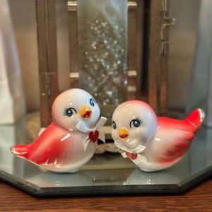 2024 Ceramic Red Retro Love Birds, Target Spritz Valentines Day - PAIR of 2